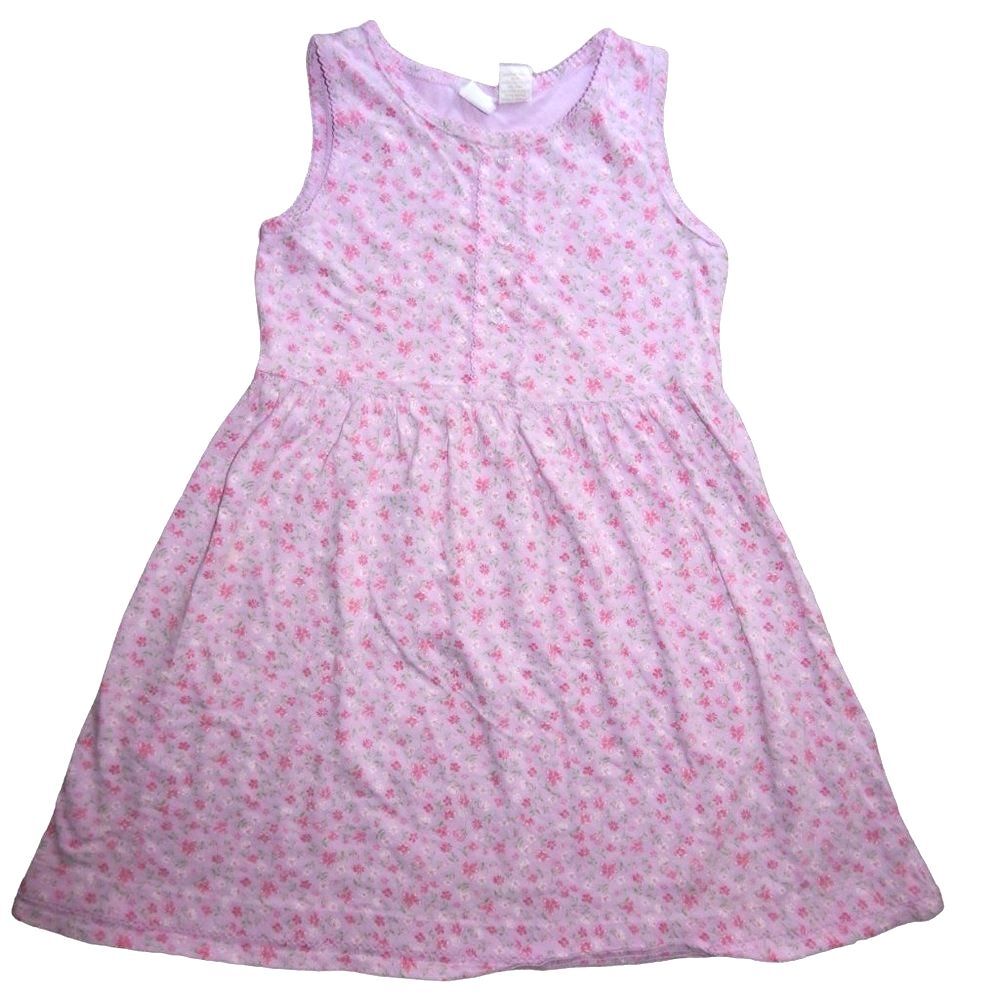 Cherokee Girls 90s Vintage Pink Floral Tank Dress Size 8 Cotton